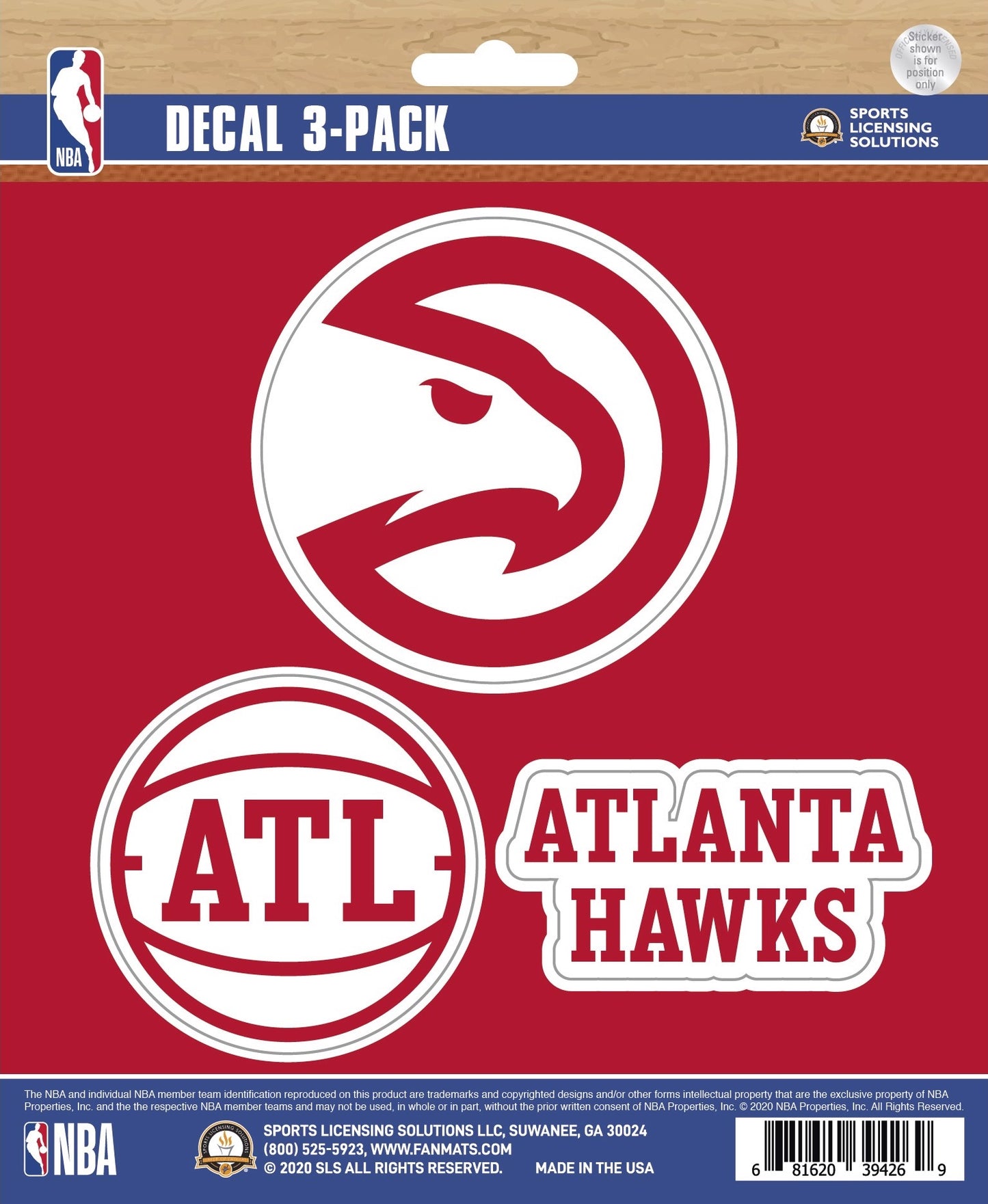 NBA Official Team Sticker Mats - Set of 3 Stickers