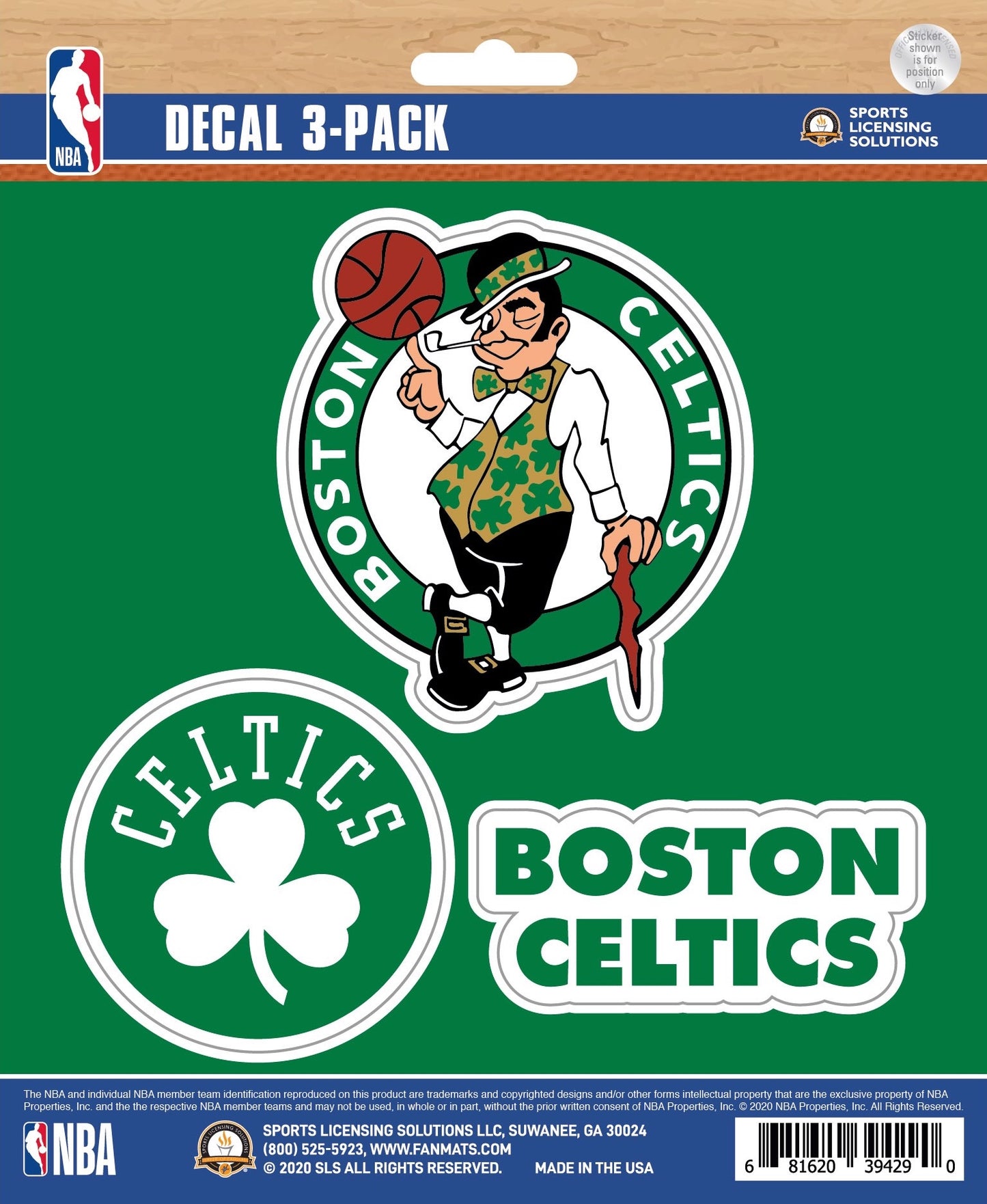 NBA Official Team Sticker Mats - Set of 3 Stickers