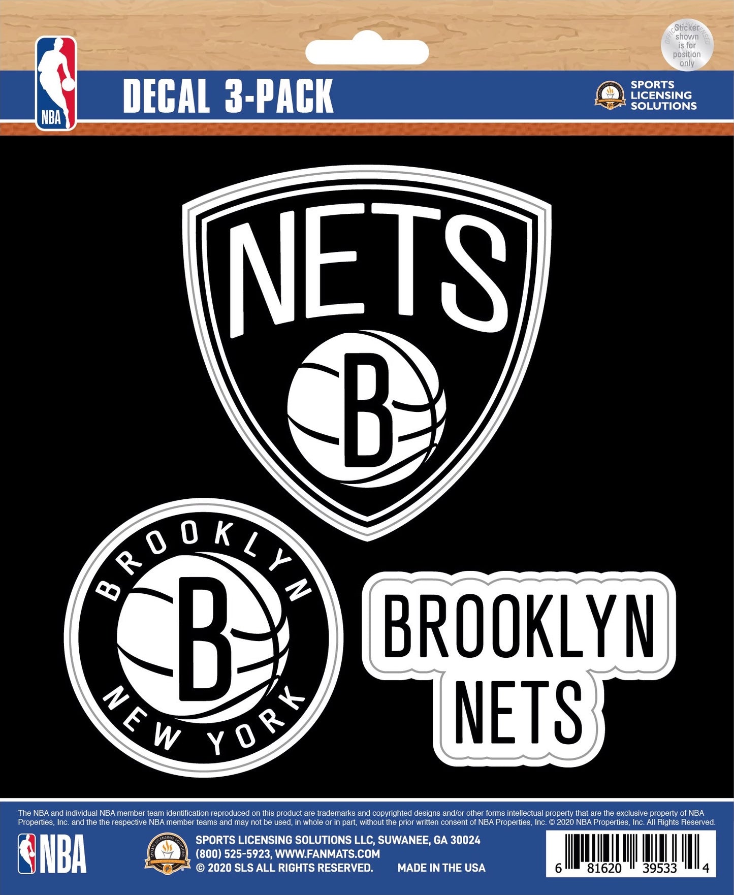NBA Official Team Sticker Mats - Set of 3 Stickers
