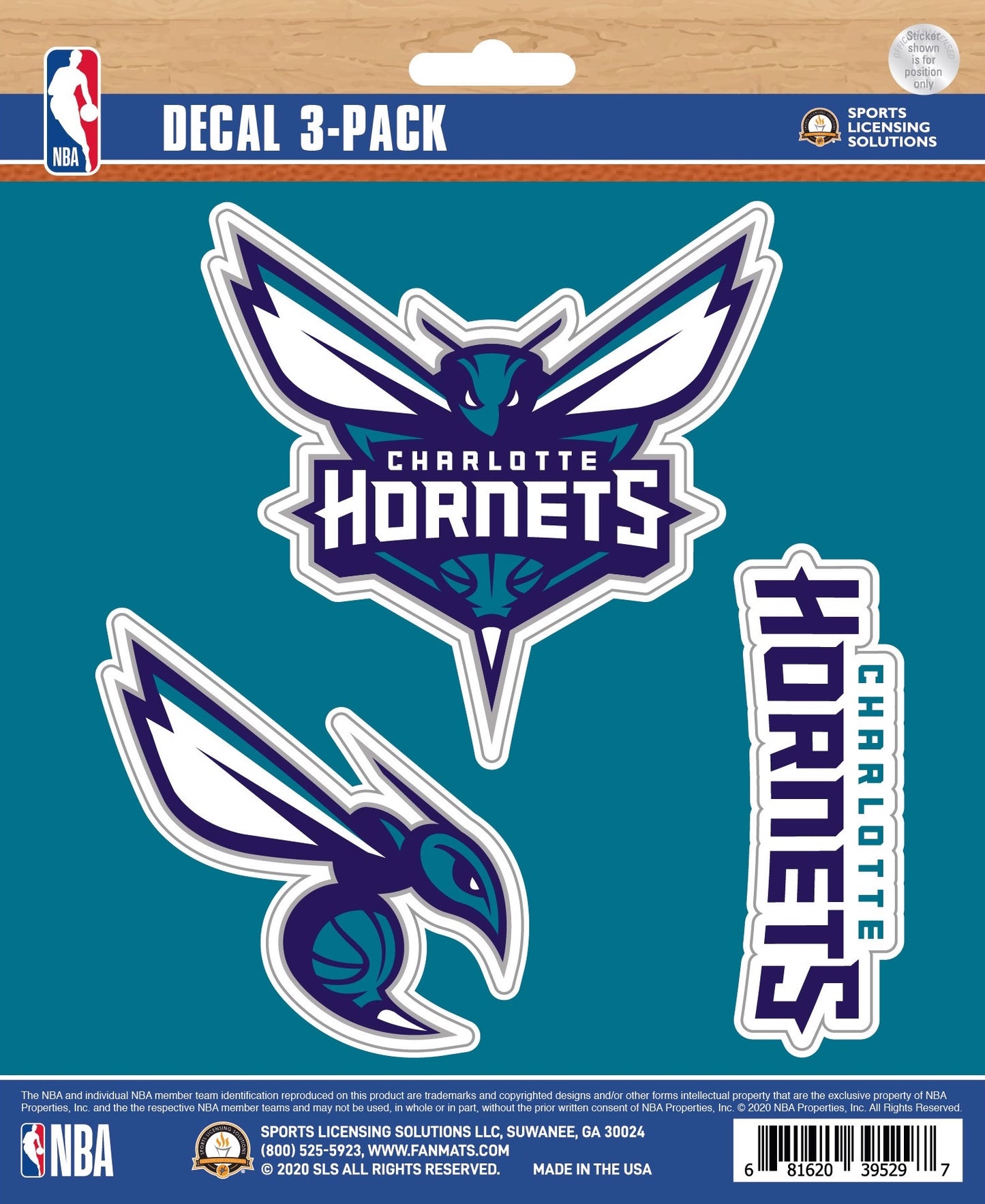 NBA Official Team Sticker Mats - Set of 3 Stickers