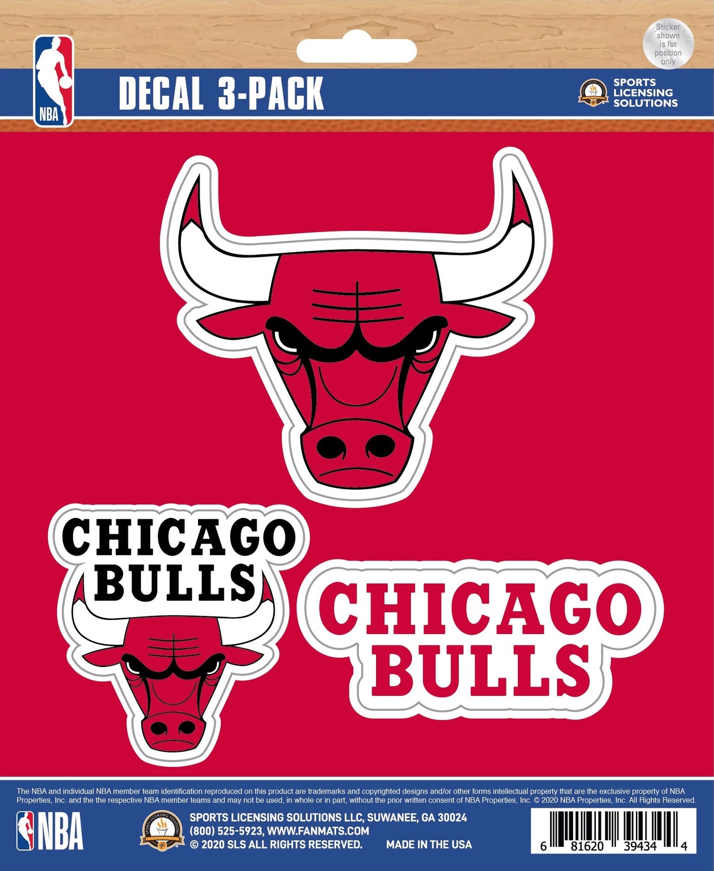 NBA Official Team Sticker Mats - Set of 3 Stickers