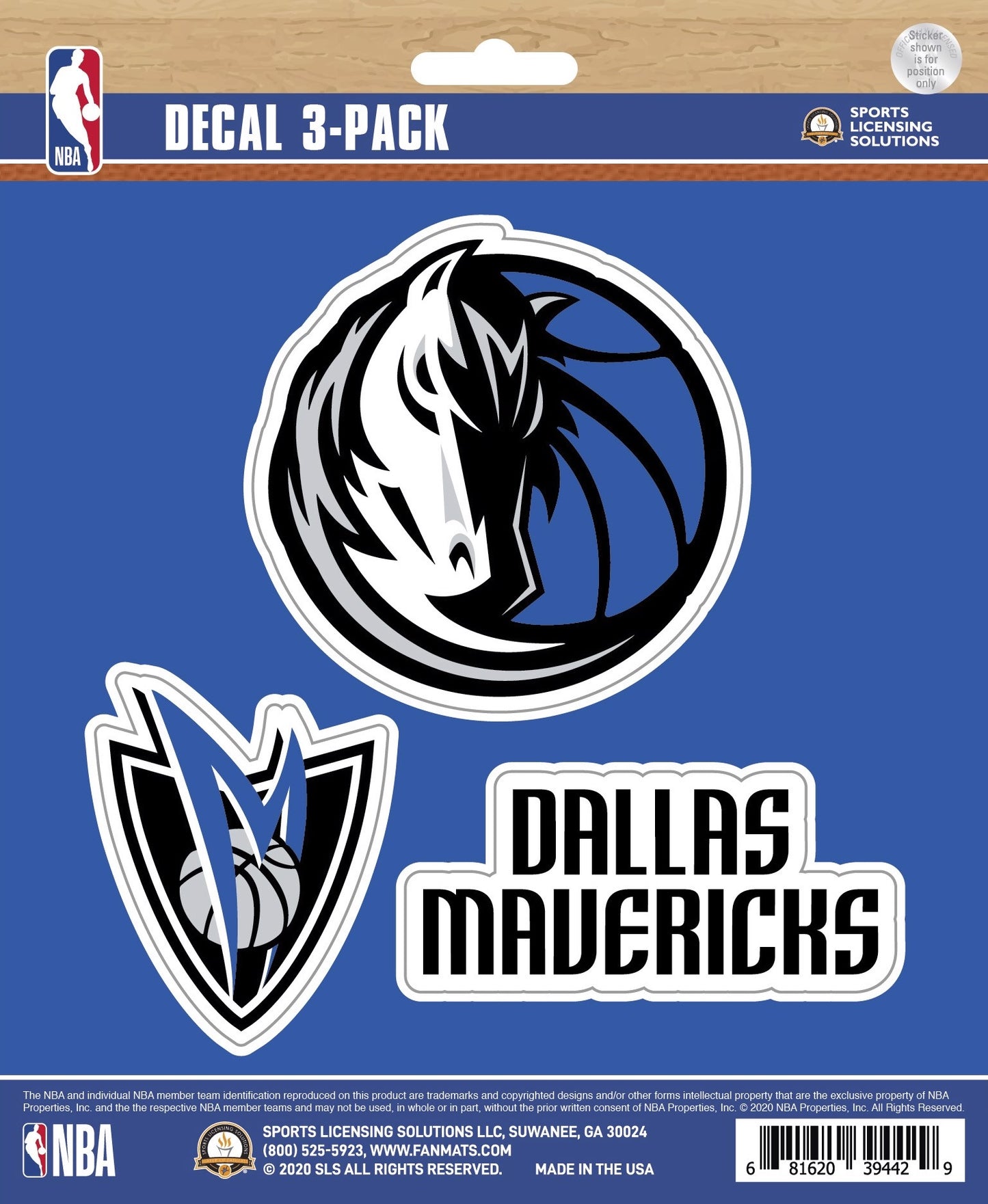 NBA Official Team Sticker Mats - Set of 3 Stickers