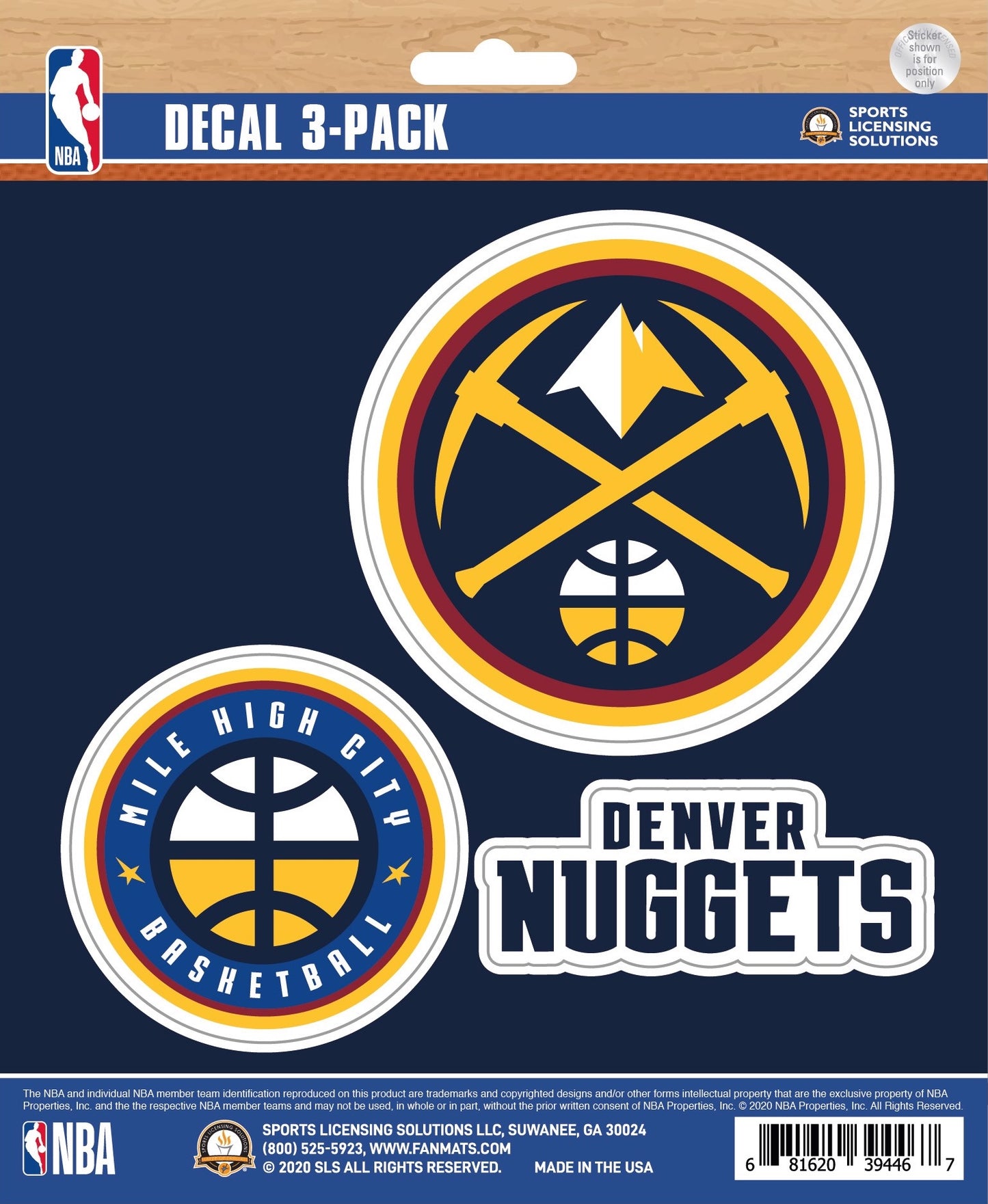 NBA Official Team Sticker Mats - Set of 3 Stickers