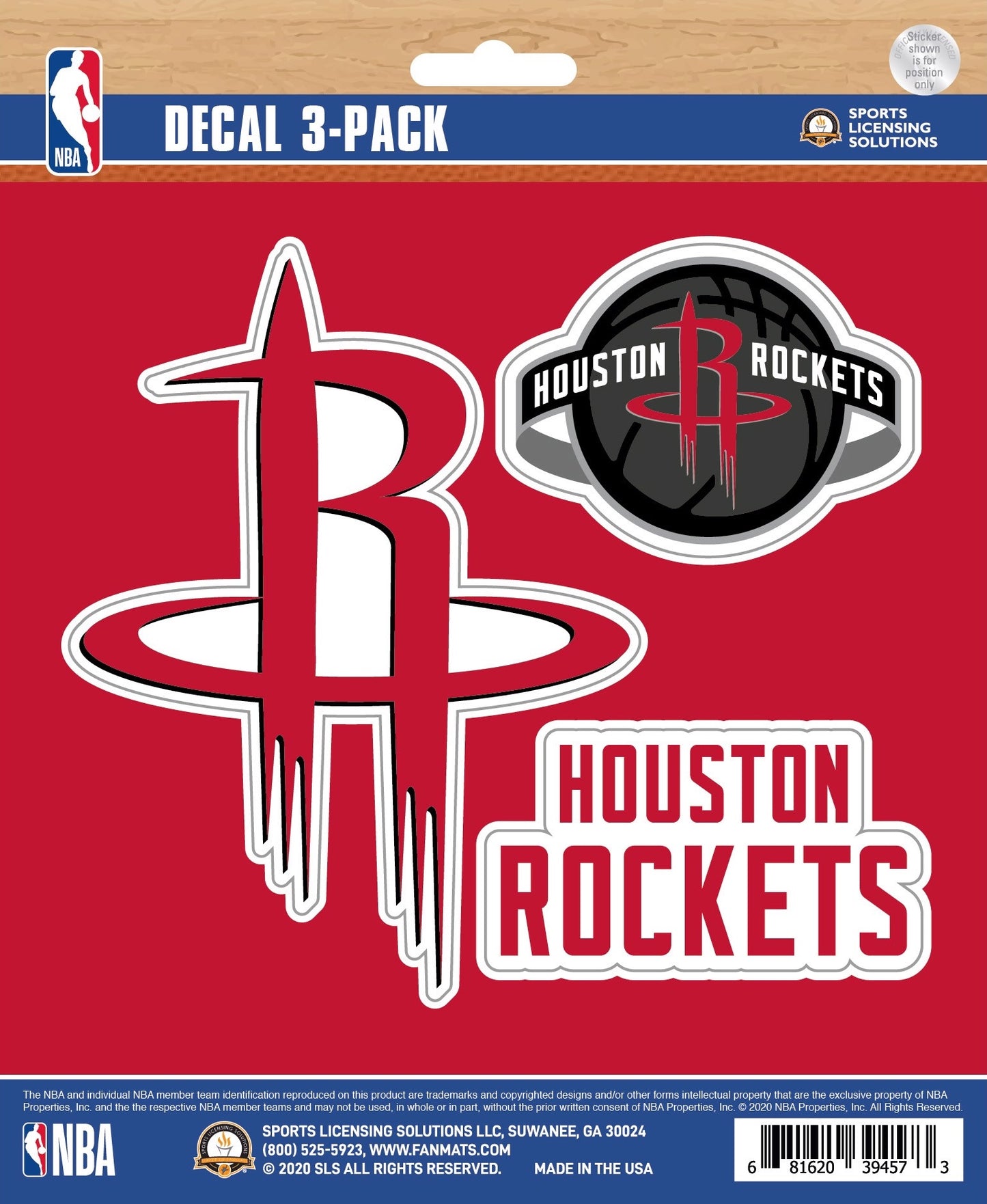 NBA Official Team Sticker Mats - Set of 3 Stickers