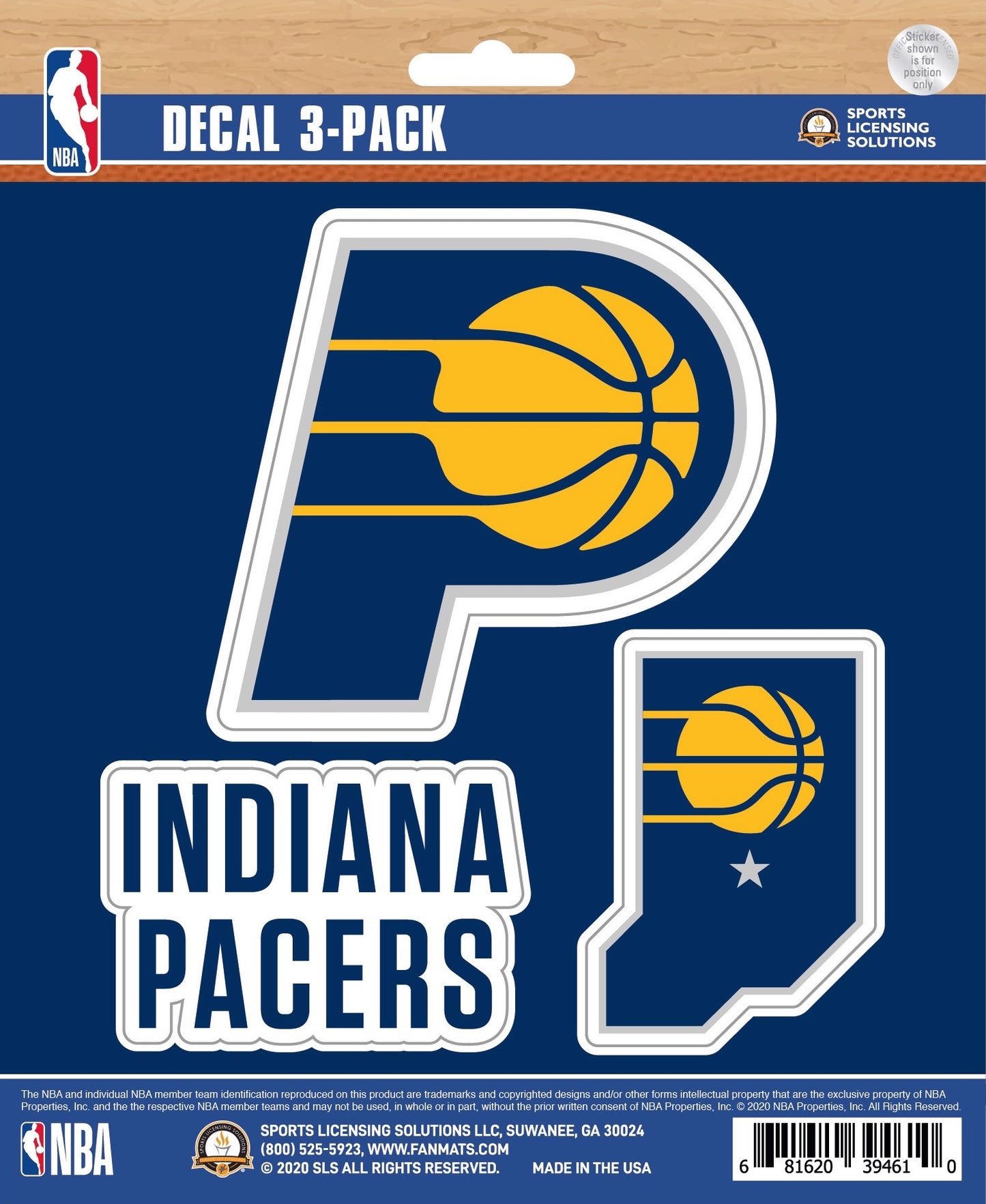 NBA Official Team Sticker Mats - Set of 3 Stickers