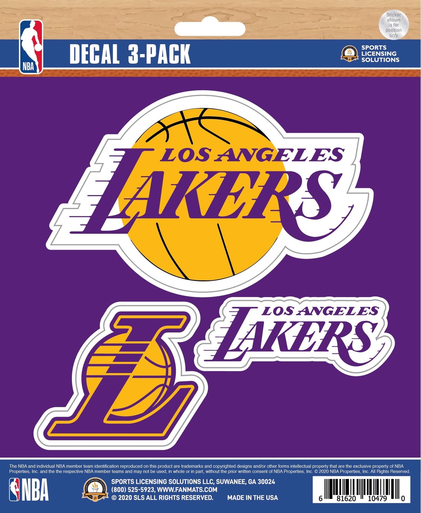 NBA Official Team Sticker Mats - Set of 3 Stickers