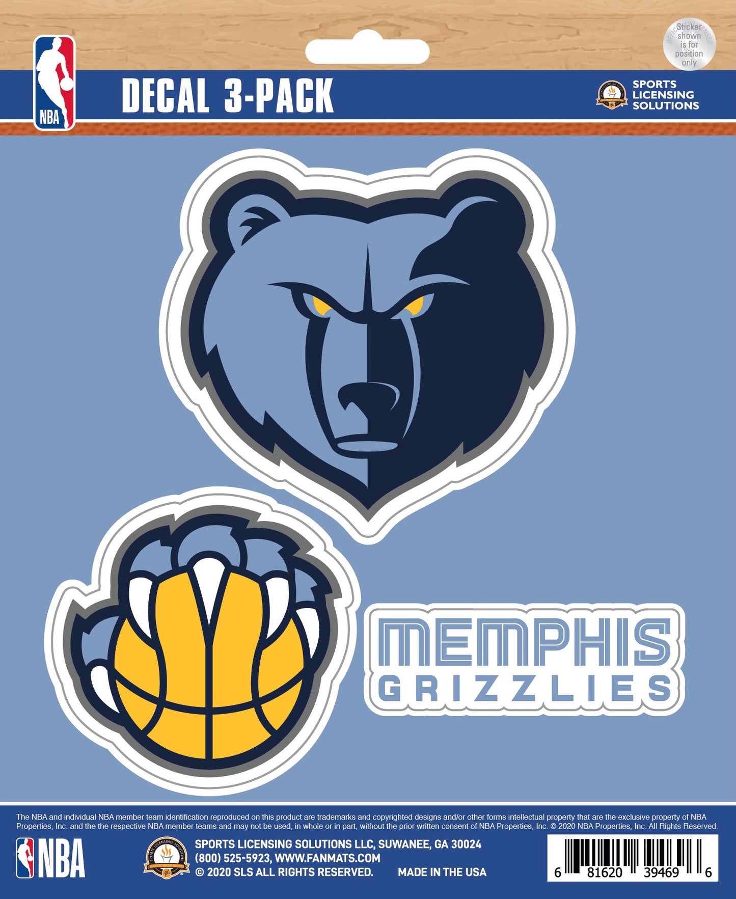 NBA Official Team Sticker Mats - Set of 3 Stickers