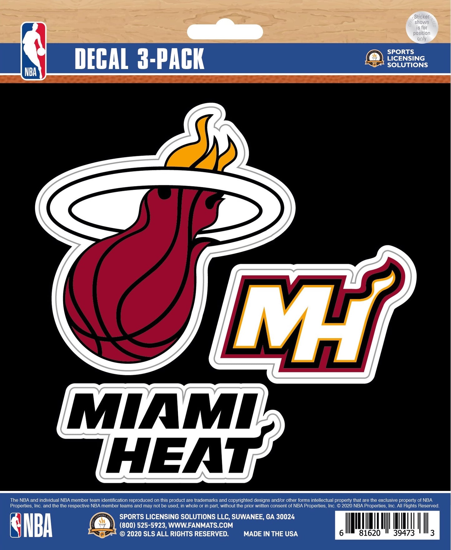 NBA Official Team Sticker Mats - Set of 3 Stickers