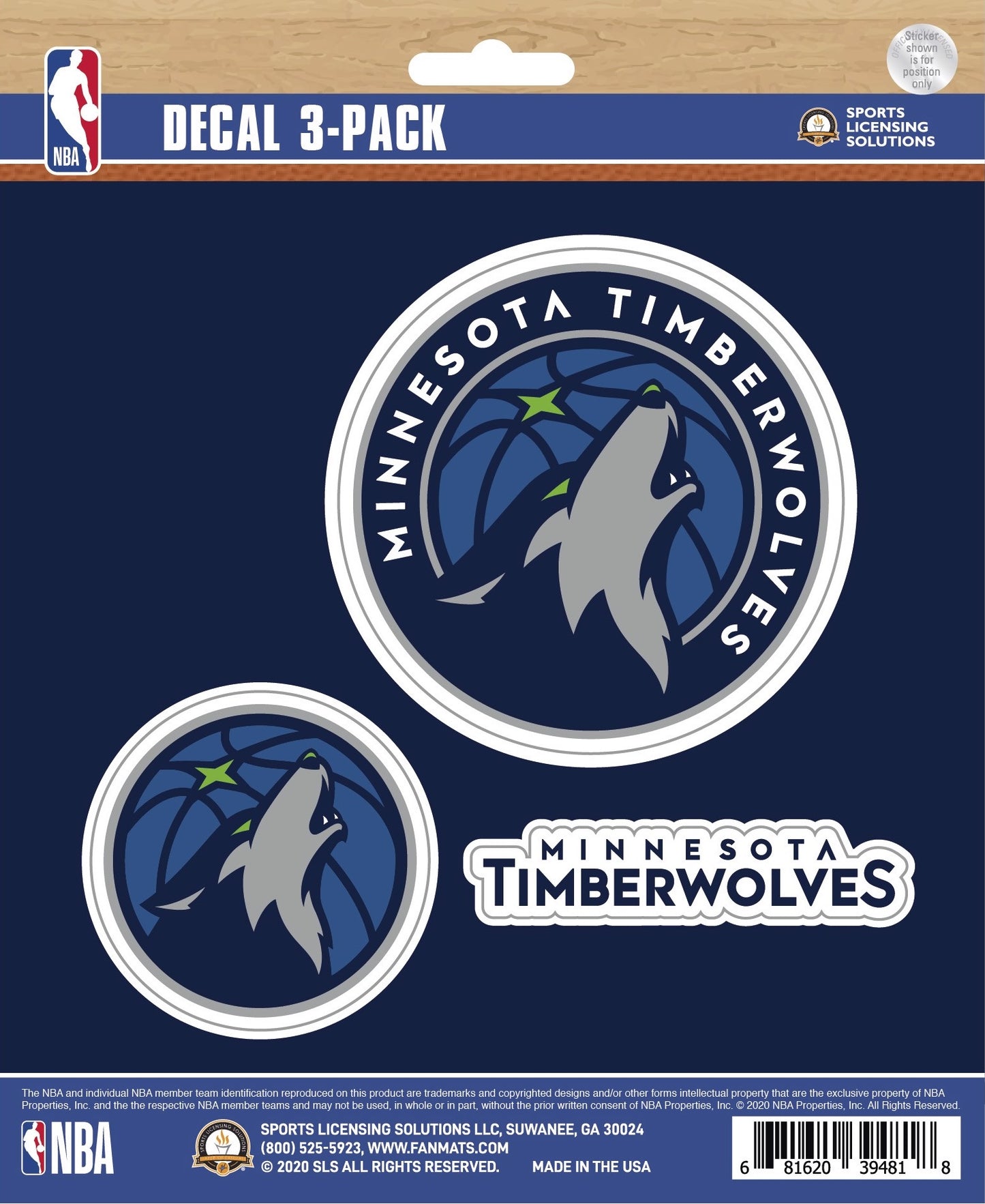NBA Official Team Sticker Mats - Set of 3 Stickers