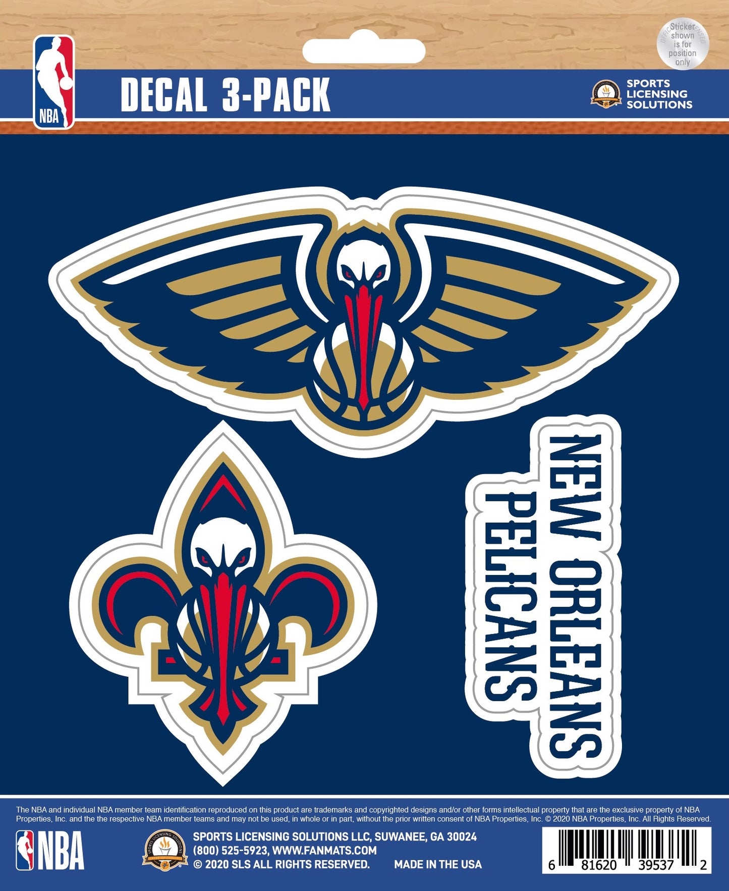 NBA Official Team Sticker Mats - Set of 3 Stickers