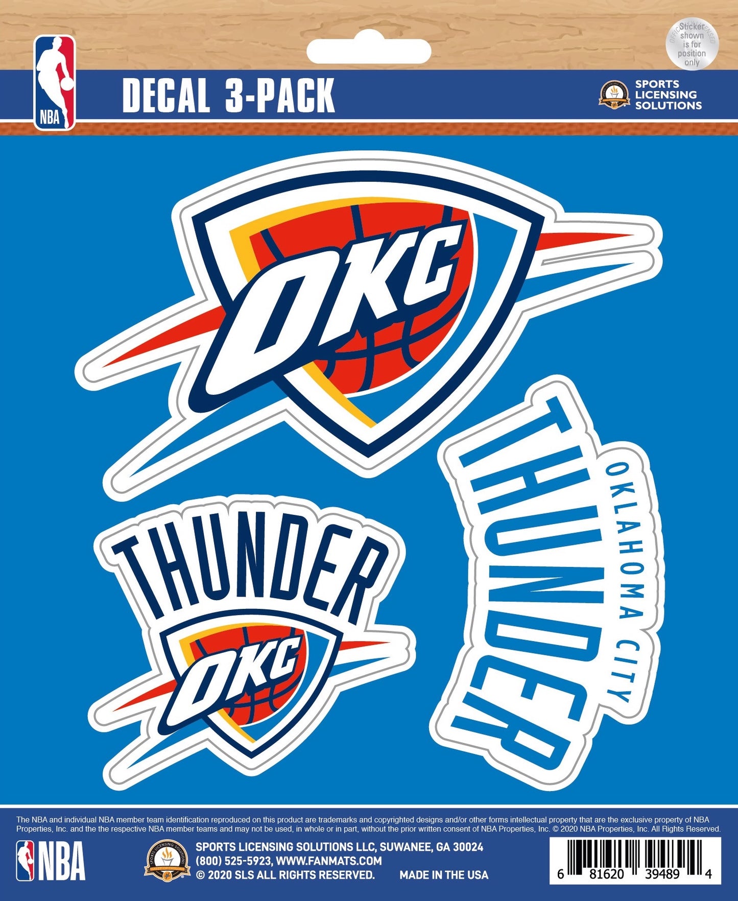 NBA Official Team Sticker Mats - Set of 3 Stickers