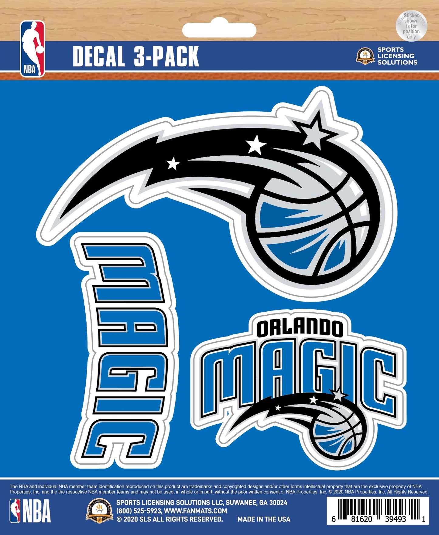 NBA Official Team Sticker Mats - Set of 3 Stickers