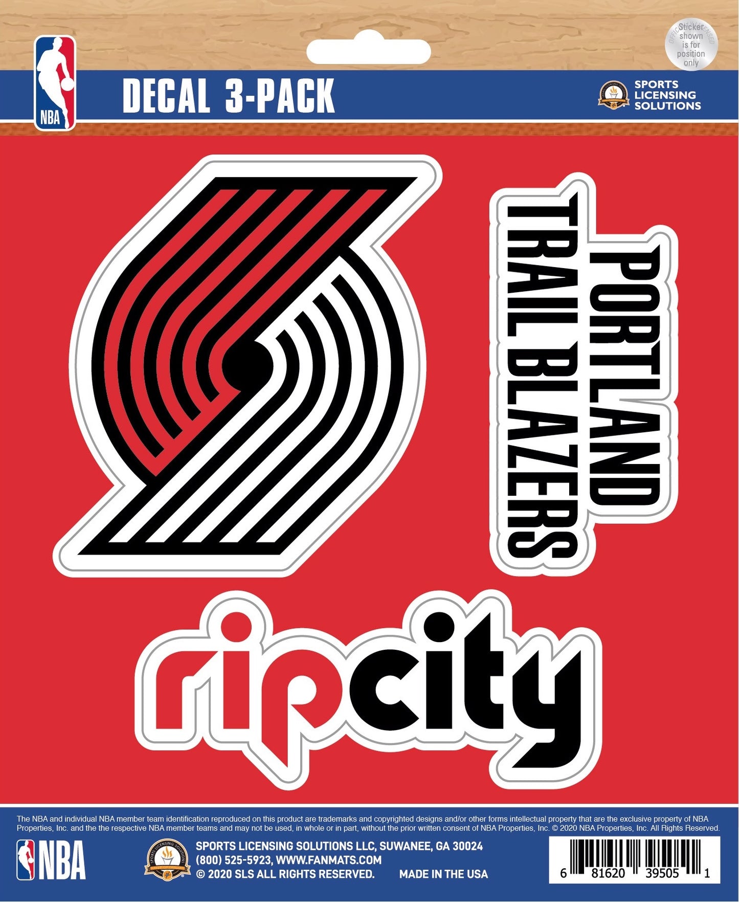 NBA Official Team Sticker Mats - Set of 3 Stickers