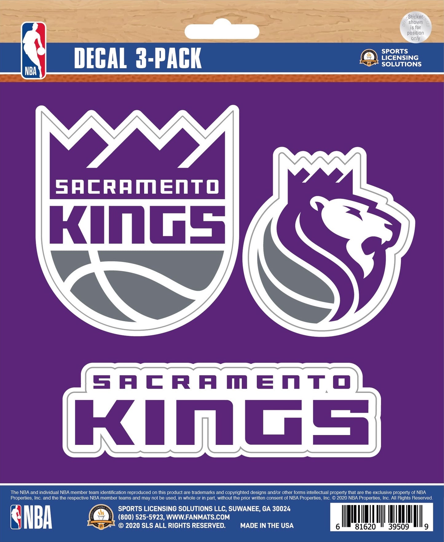 NBA Official Team Sticker Mats - Set of 3 Stickers