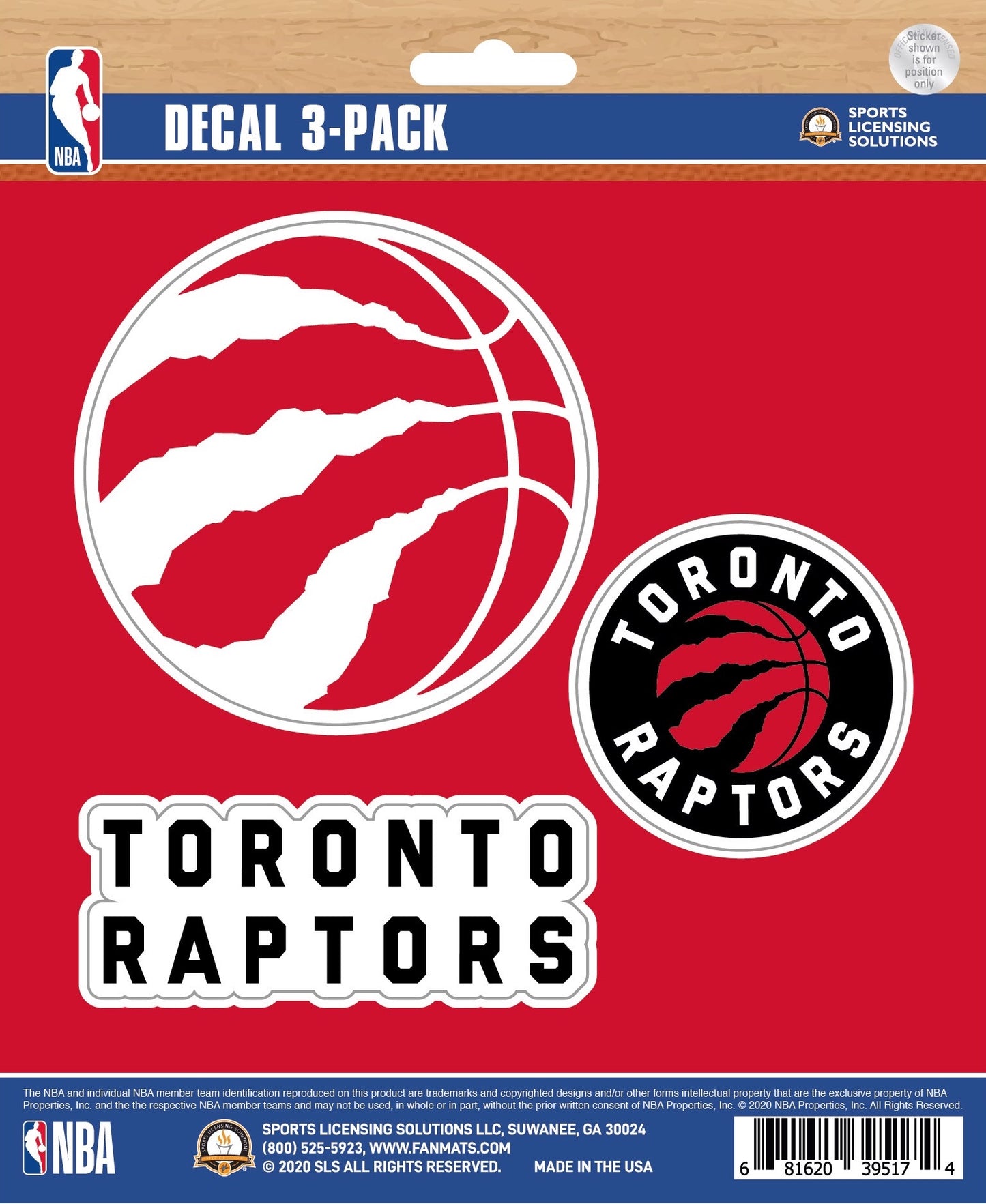 NBA Official Team Sticker Mats - Set of 3 Stickers