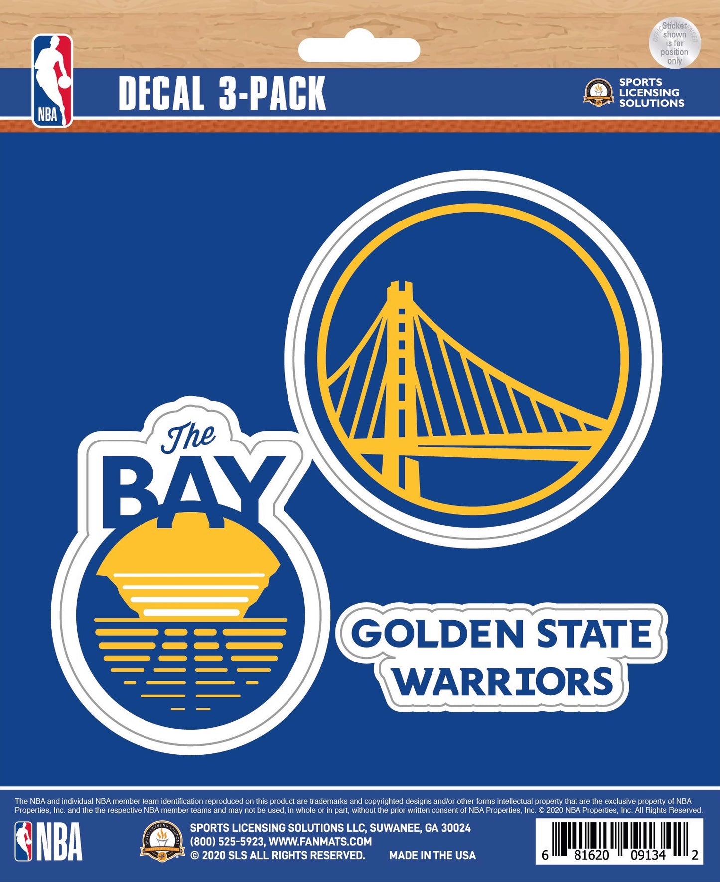NBA Official Team Sticker Mats - Set of 3 Stickers