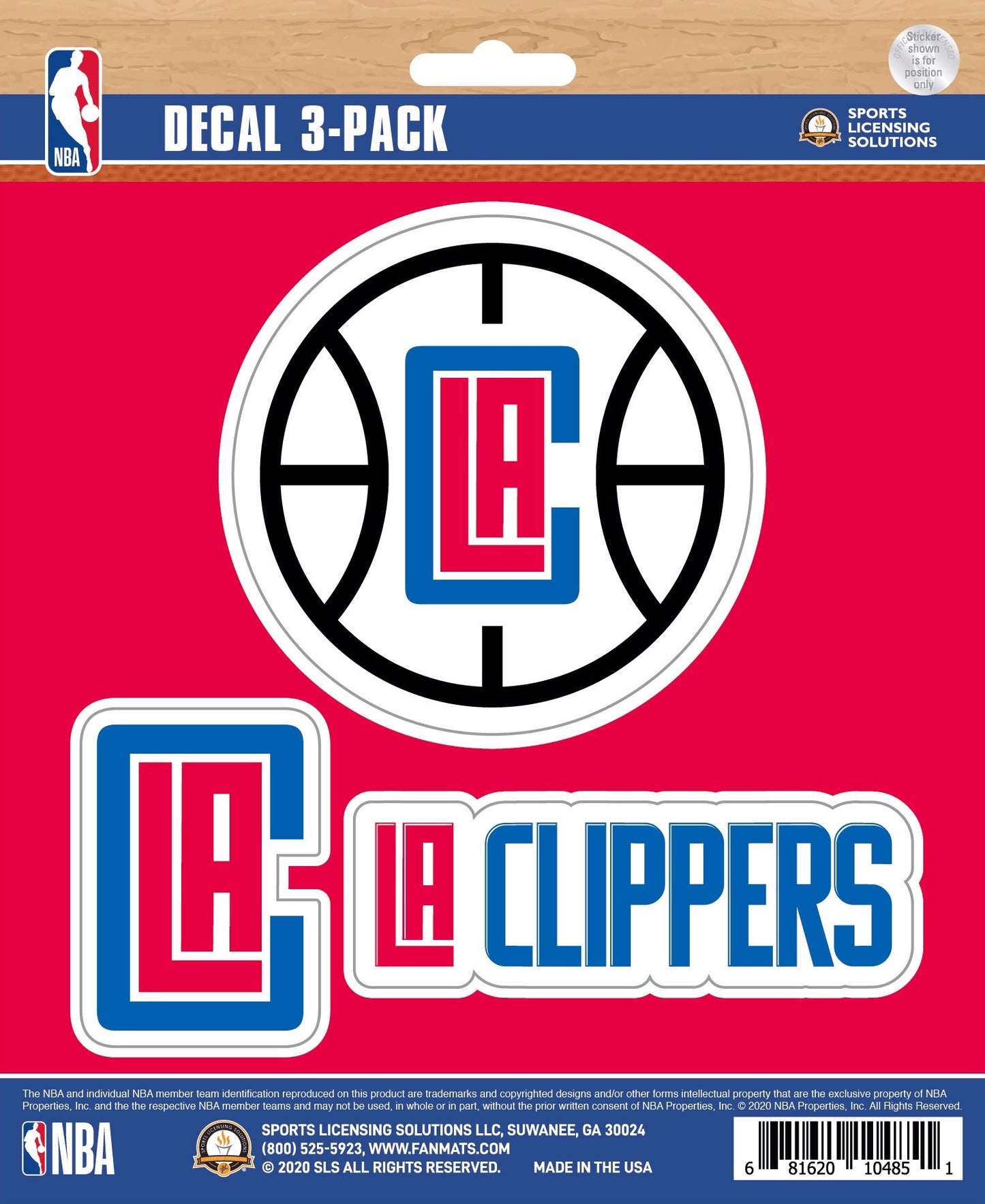 NBA Official Team Sticker Mats - Set of 3 Stickers