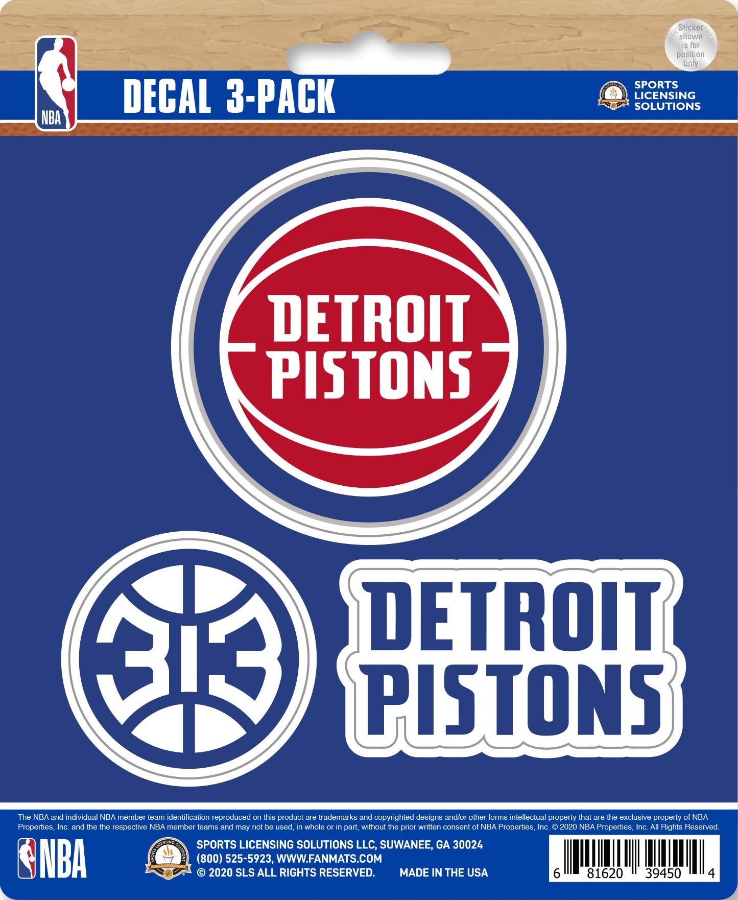 NBA Official Team Sticker Mats - Set of 3 Stickers