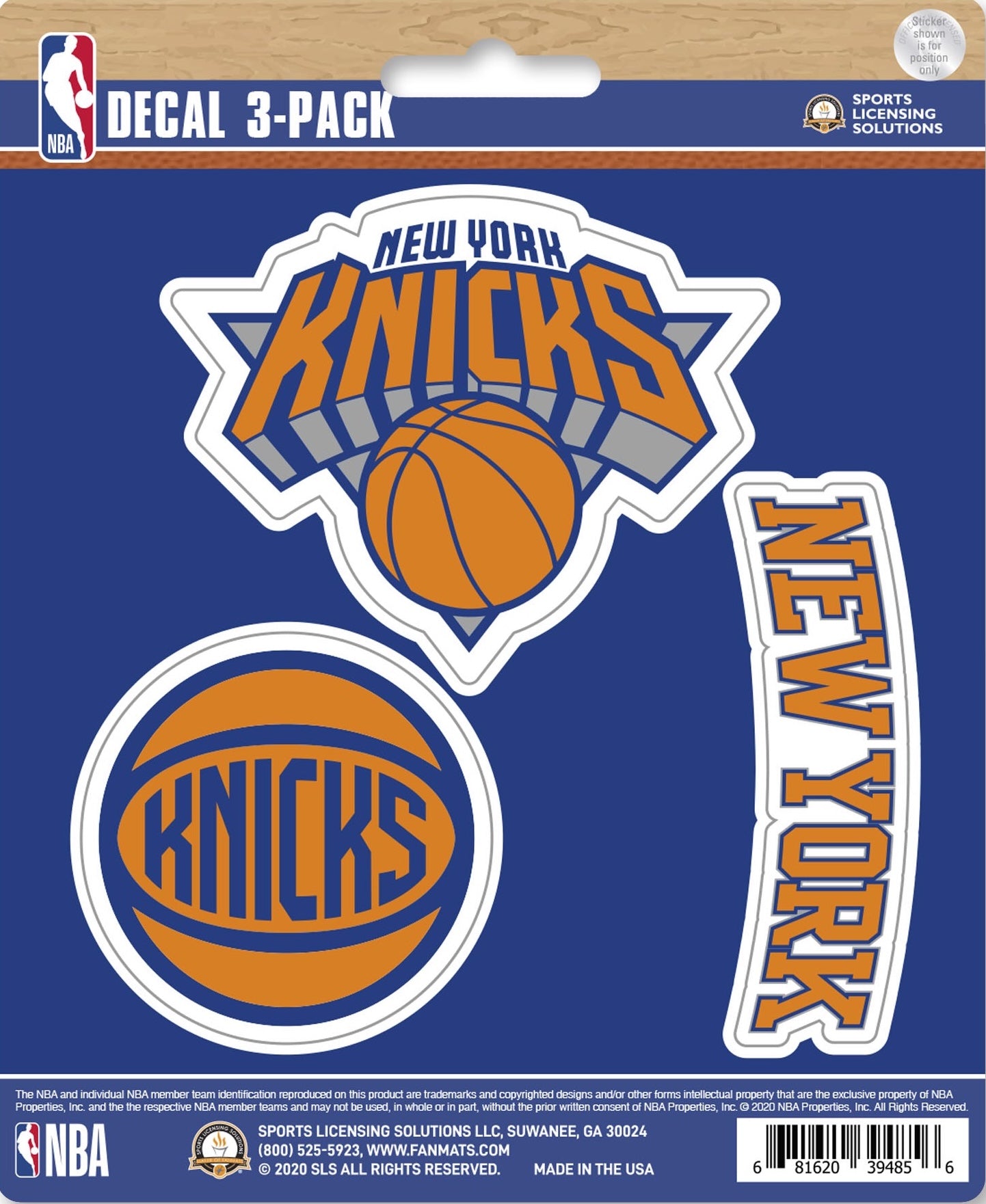 NBA Official Team Sticker Mats - Set of 3 Stickers