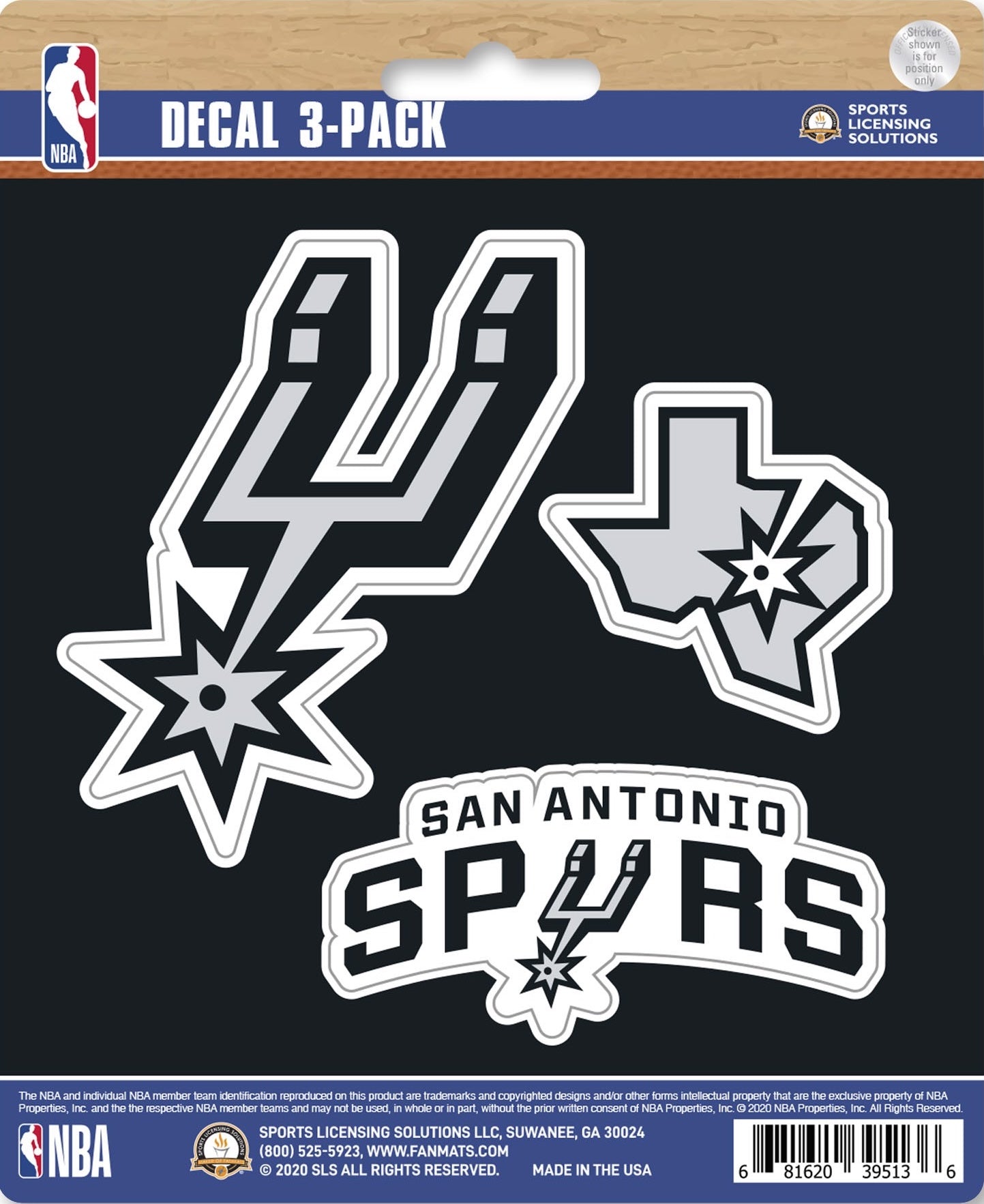 NBA Official Team Sticker Mats - Set of 3 Stickers
