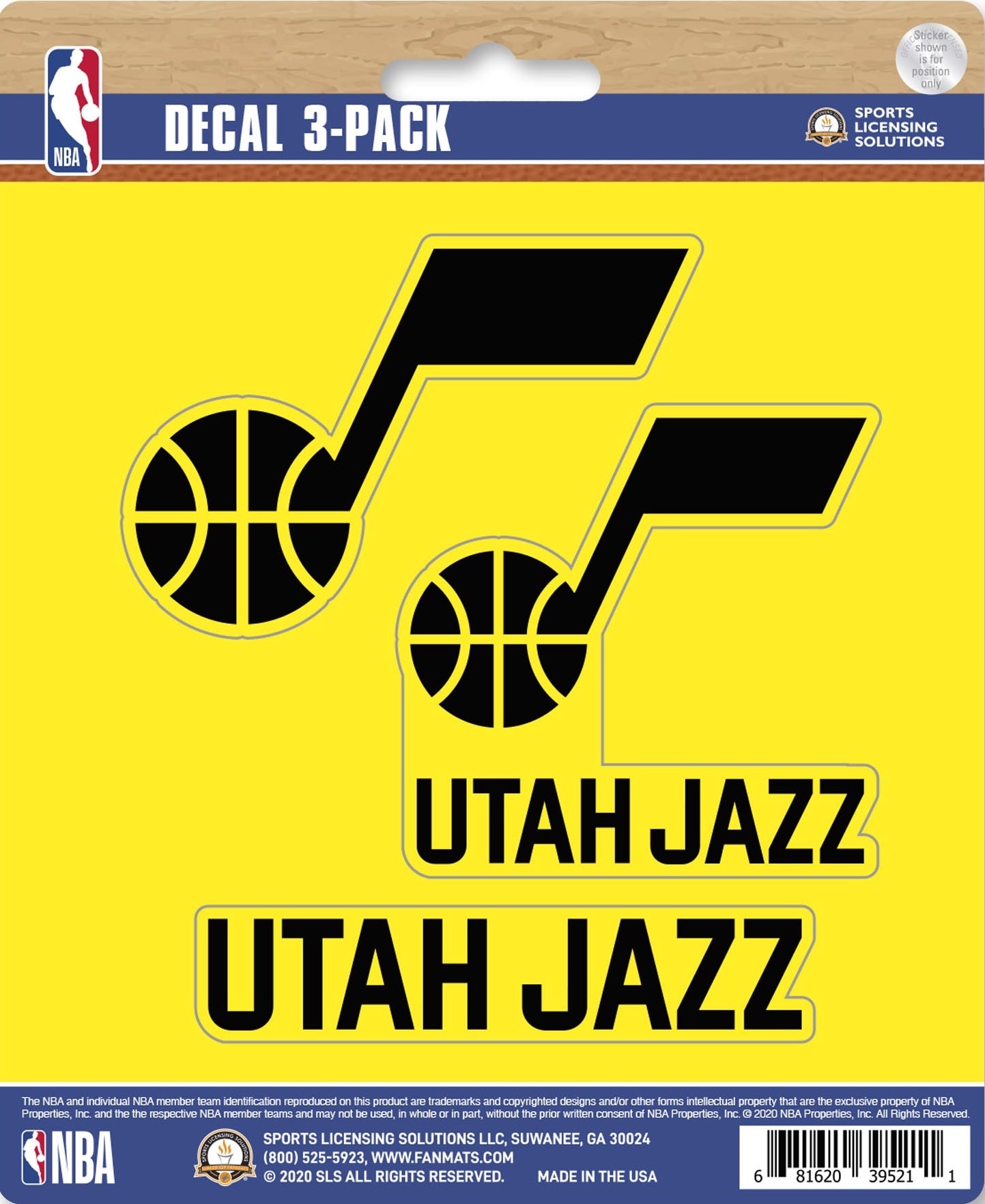 NBA Official Team Sticker Mats - Set of 3 Stickers