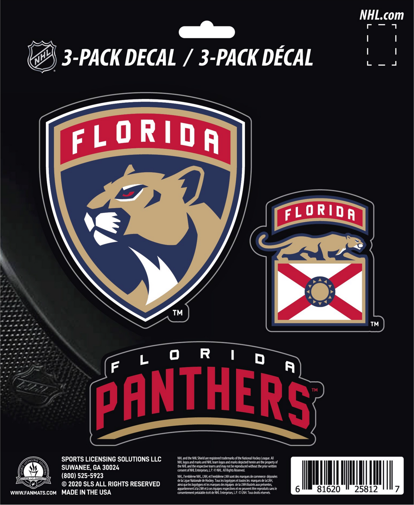 NHL Official Team Sticker Mats - Set of 3 Stickers