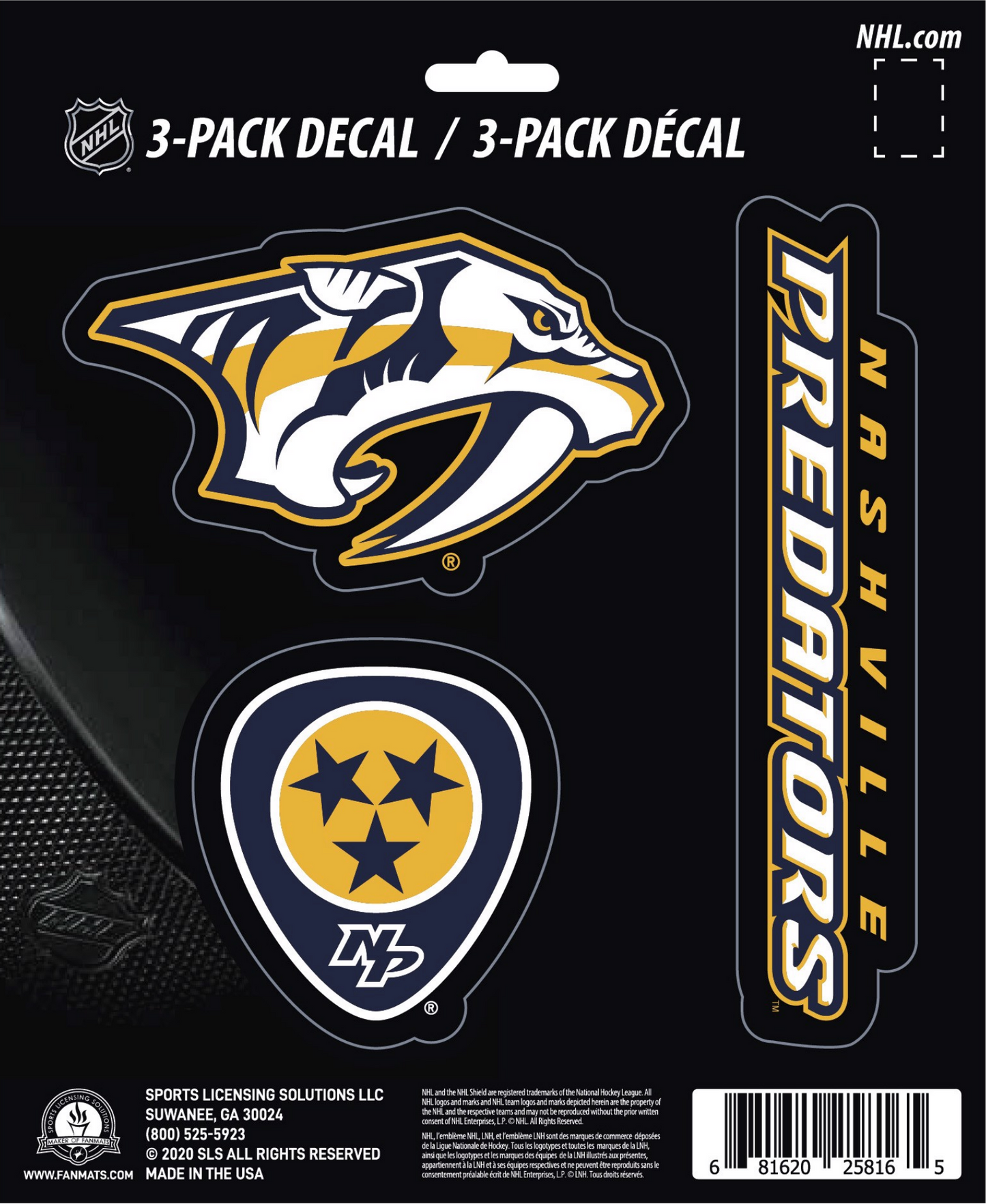 NHL Official Team Sticker Mats - Set of 3 Stickers