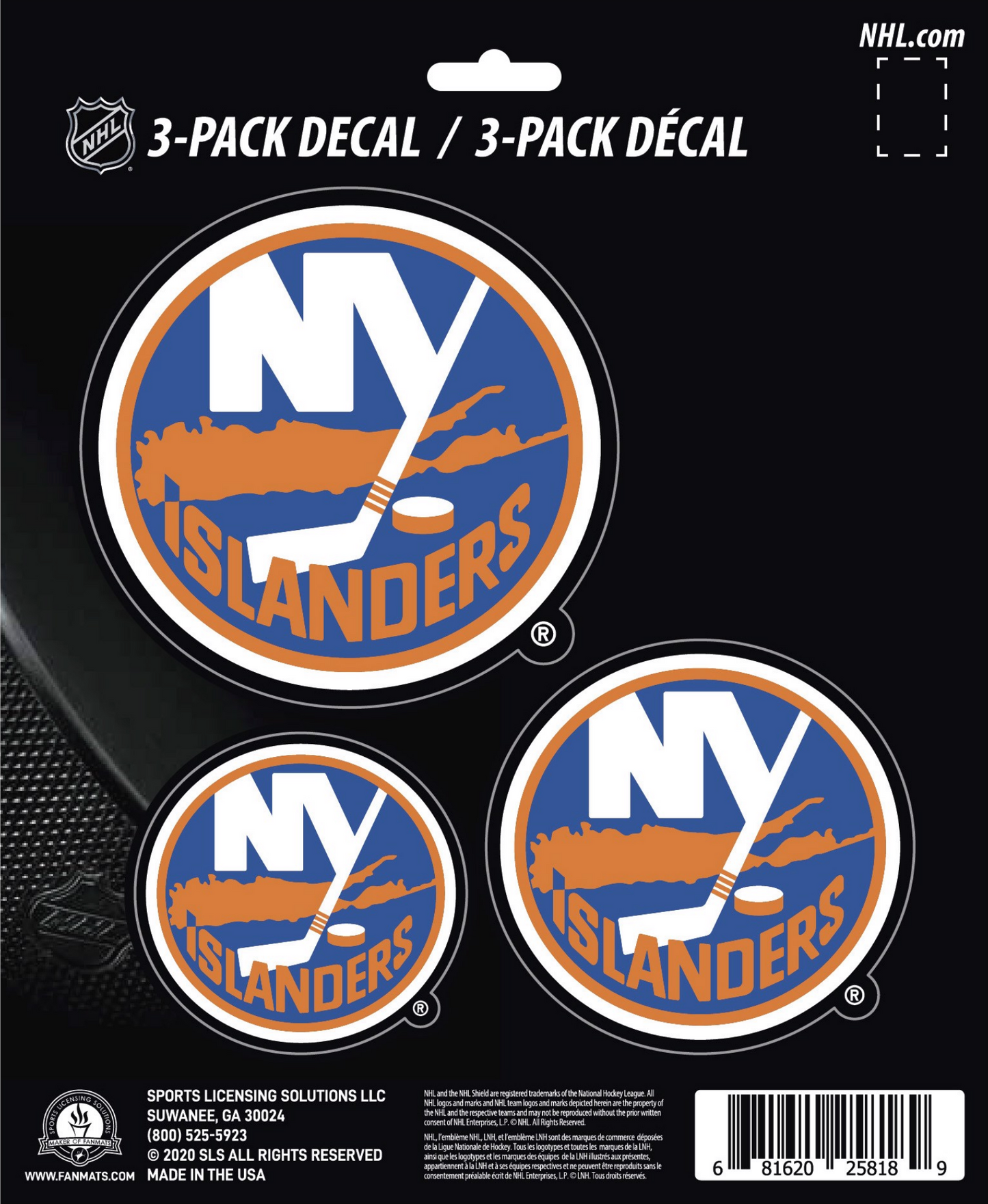 NHL Official Team Sticker Mats - Set of 3 Stickers