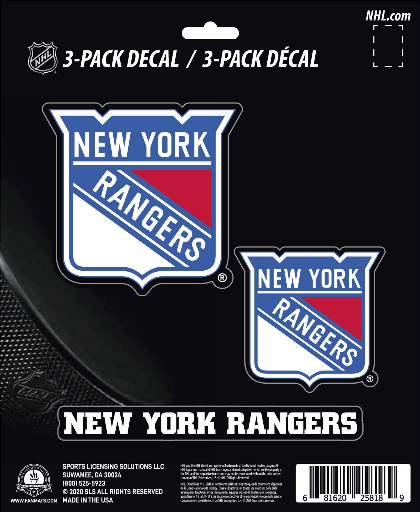NHL Official Team Sticker Mats - Set of 3 Stickers