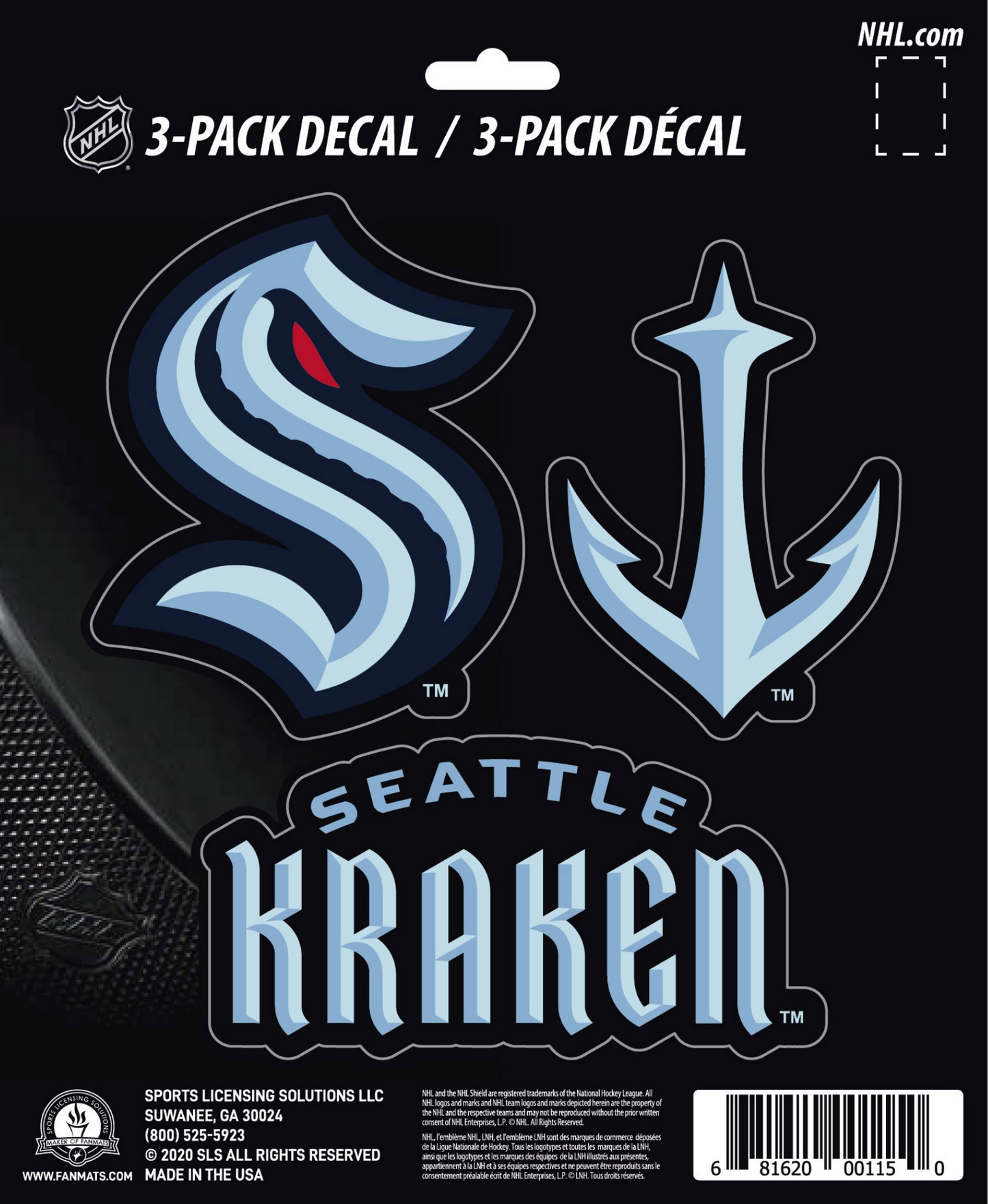 NHL Official Team Sticker Mats - Set of 3 Stickers