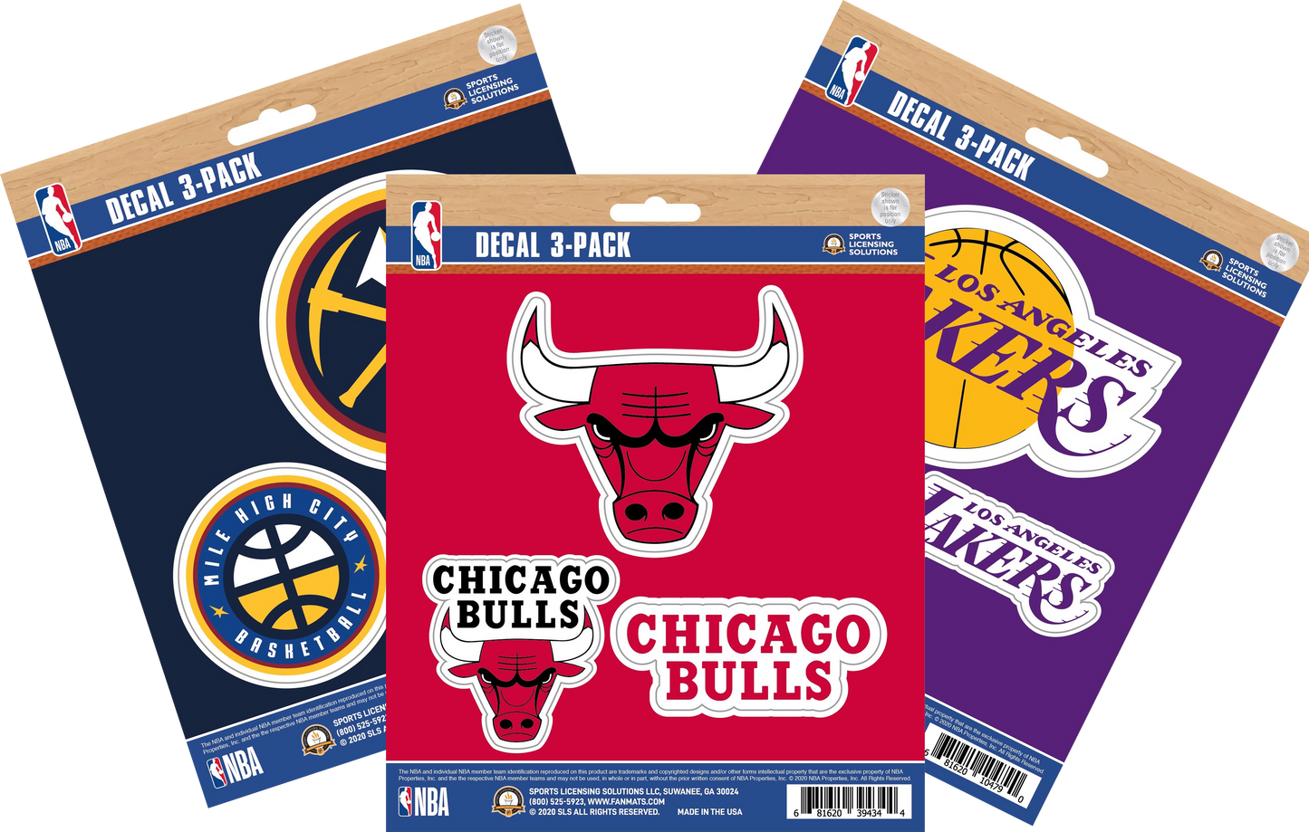 NBA Official Team Sticker Mats - Set of 3 Stickers