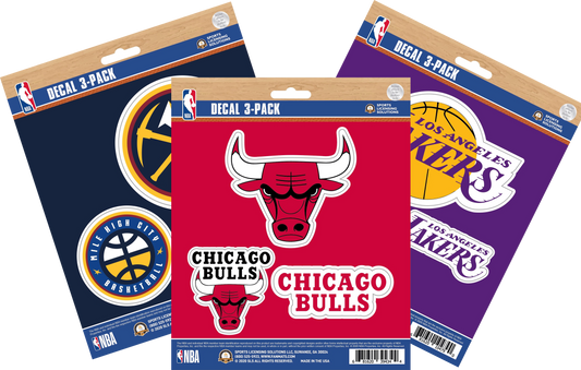 NBA Official Team Sticker Mats - Set of 3 Stickers
