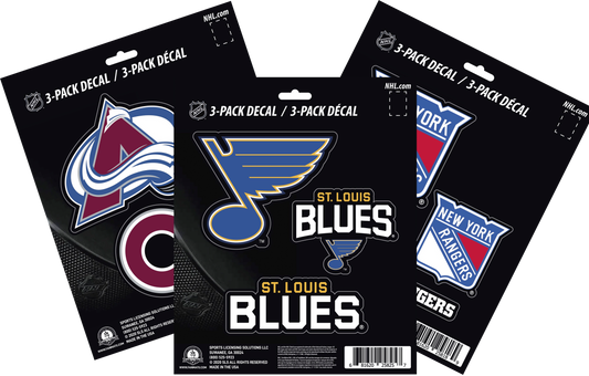 NHL Official Team Sticker Mats - Set of 3 Stickers