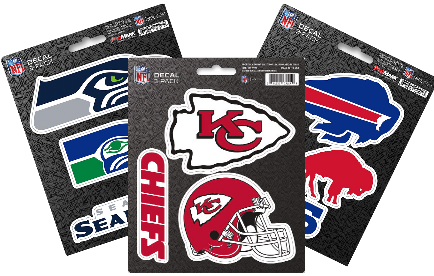NFL Official Team Sticker Mats - Set of 3 Stickers