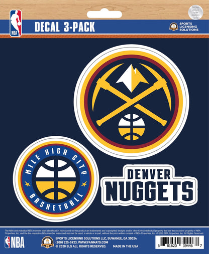 NBA Official Team Sticker Mats - Set of 3 Stickers