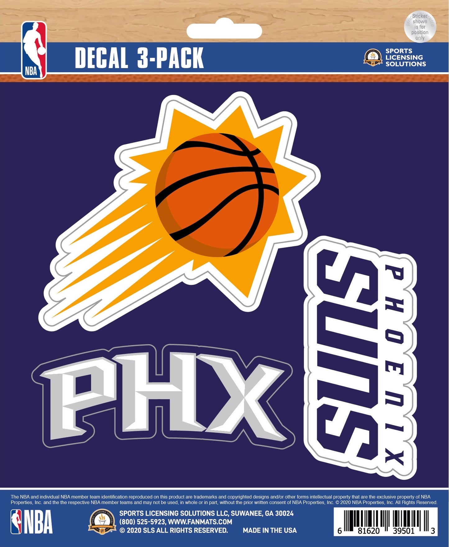 NBA Official Team Sticker Mats - Set of 3 Stickers