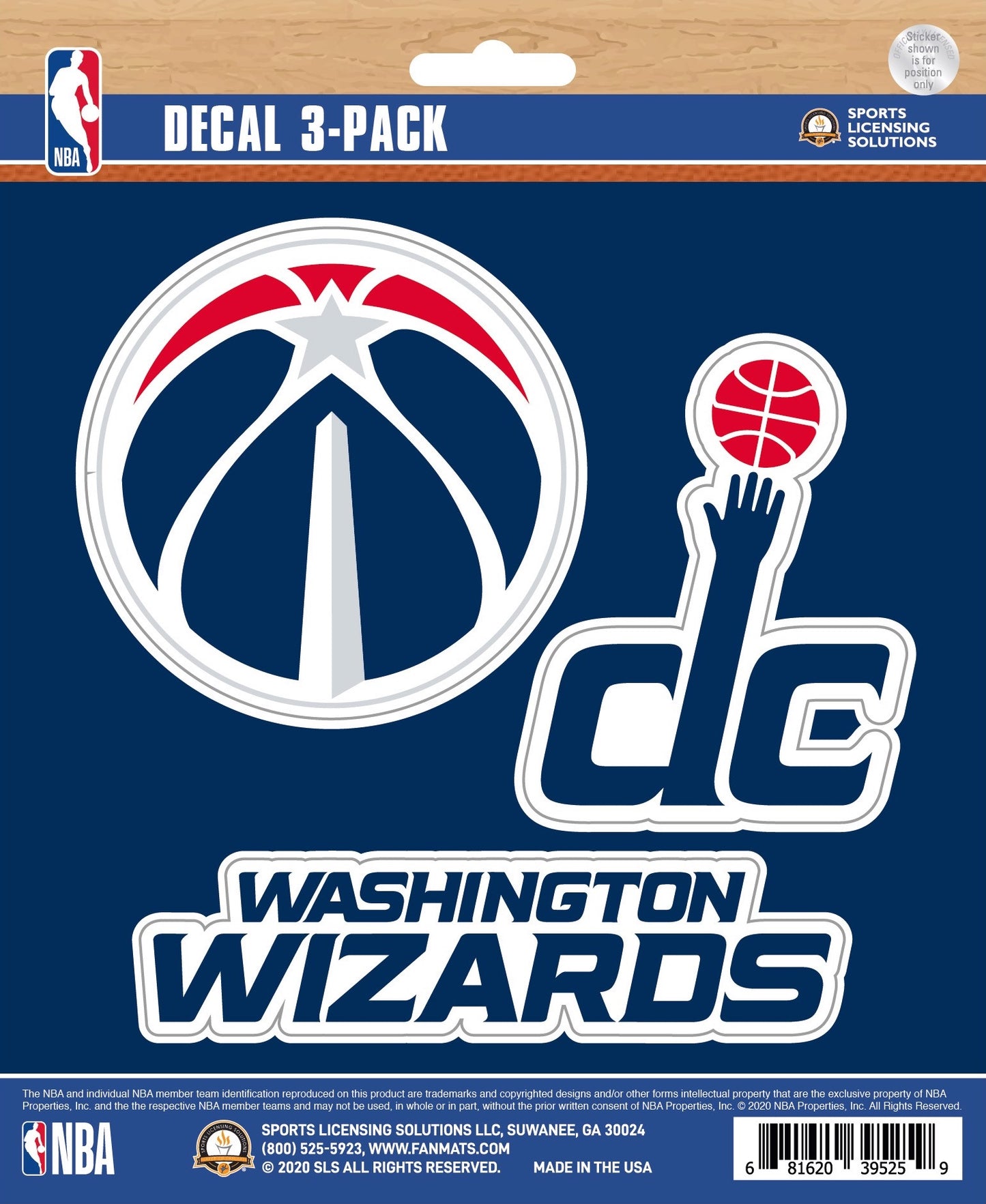NBA Official Team Sticker Mats - Set of 3 Stickers
