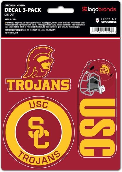 NCAA Official Team Sticker Mats - Set of 3 Stickers