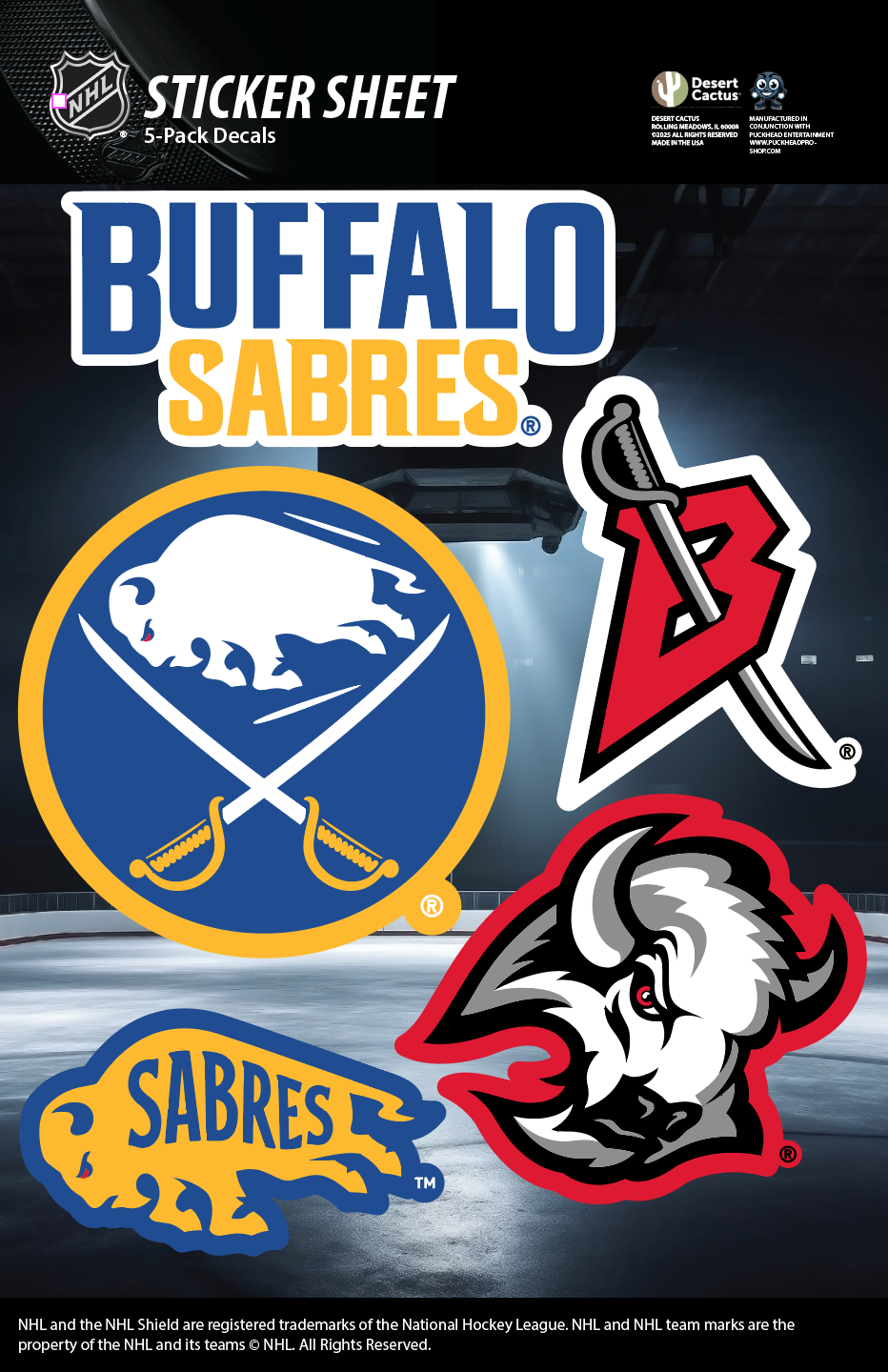 NHL Official Team Sticker Mats - Set of 3 Stickers