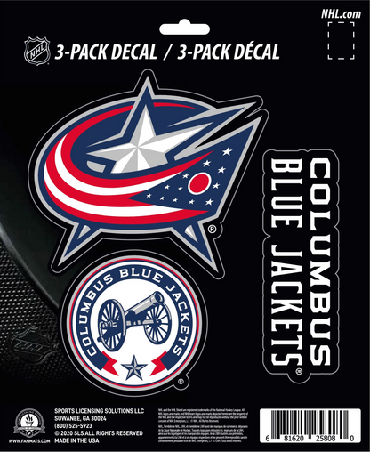 NHL Official Team Sticker Mats - Set of 3 Stickers