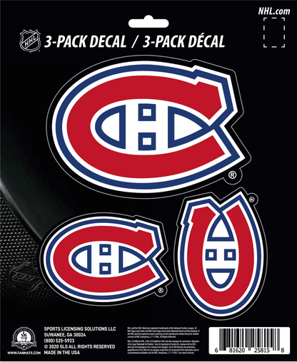 NHL Official Team Sticker Mats - Set of 3 Stickers