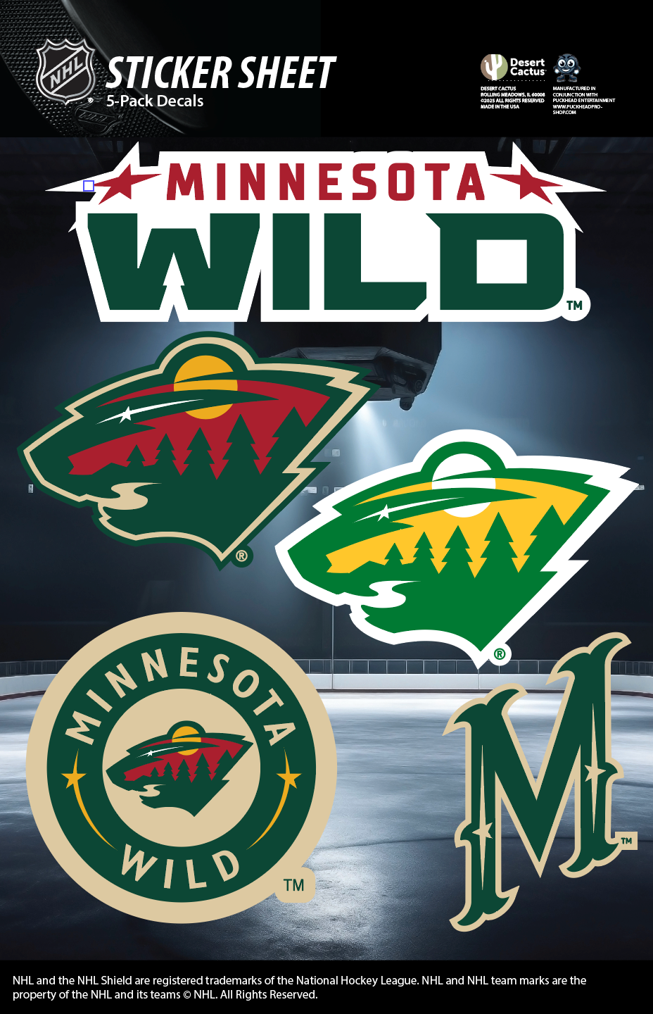 NHL Official Team Sticker Mats - Set of 3 Stickers