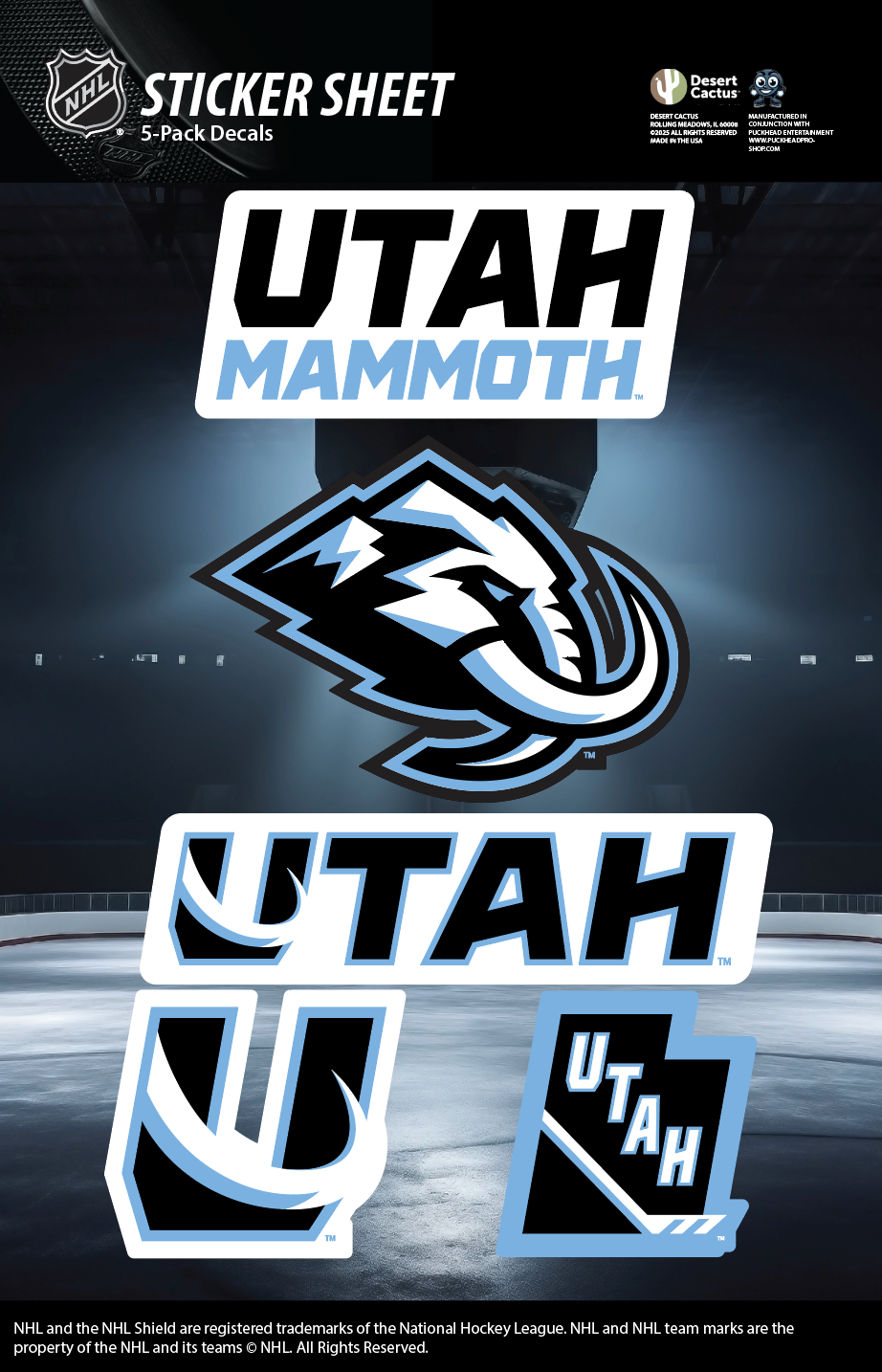 NHL Official Team Sticker Mats - Set of 3 Stickers