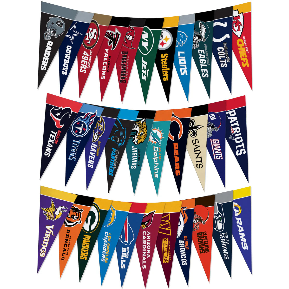 NFL Mini Felt Team Pennants 4"x9"